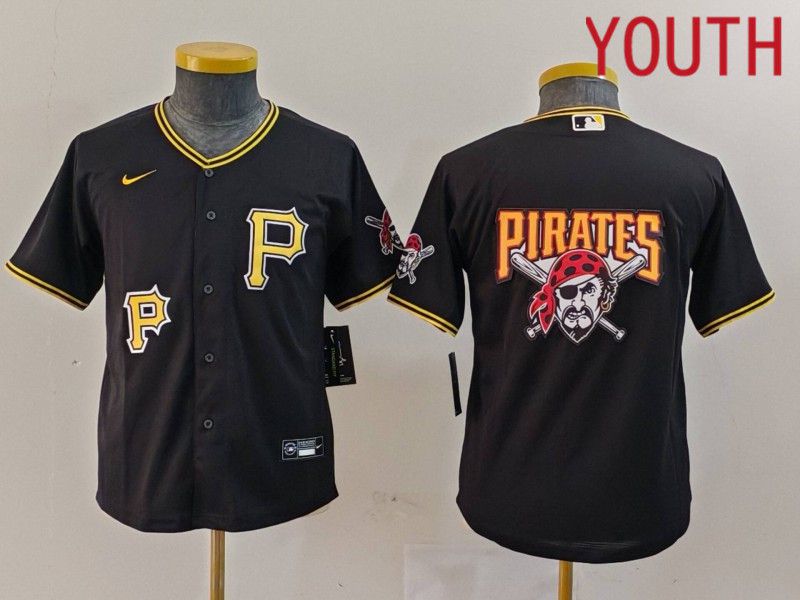 Youth Pittsburgh Pirates Blank Black Game 2024 Nike MLB Jersey style 4